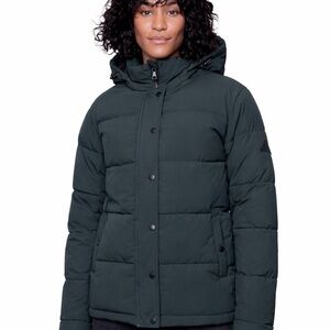 Women's Forest Green Hooded Puffer Coat